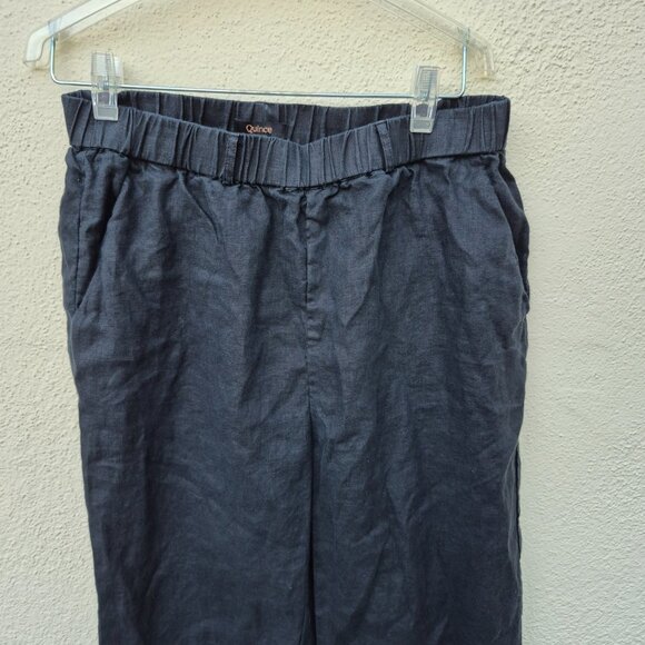 Quince Linen Pull On Pants Black Size S Capsule Minimalist Lagenlook Comfort - Picture 3 of 15